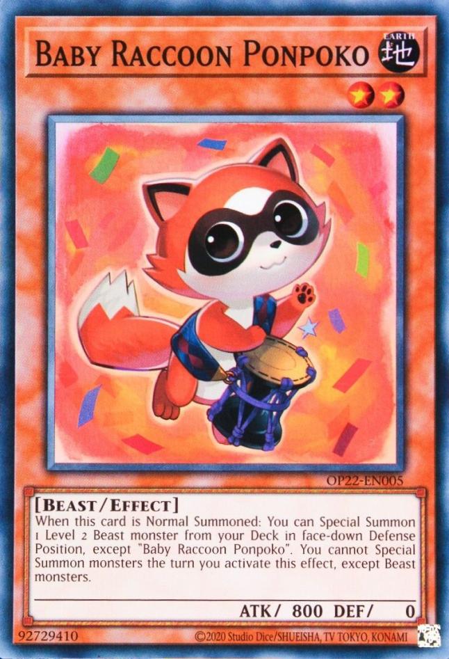 Baby Raccoon Ponpoko - OP22-EN005 - Super Rare - Unlimited