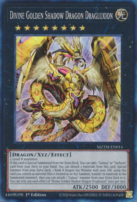 Divine Golden Shadow Dragon Dragluxion - MZTM-EN014 - Collector's Rare - 1st Edition