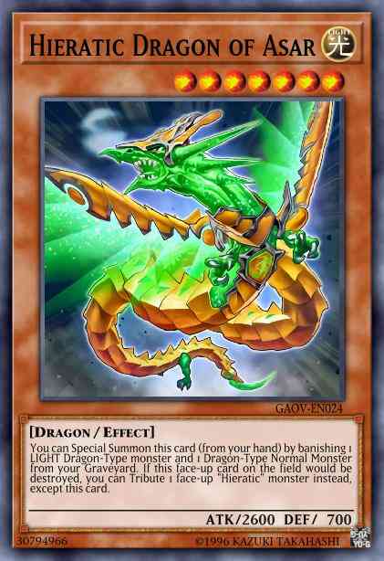 Hieratic Dragon of Asar - GAOV-EN024 - Rare - Unlimited