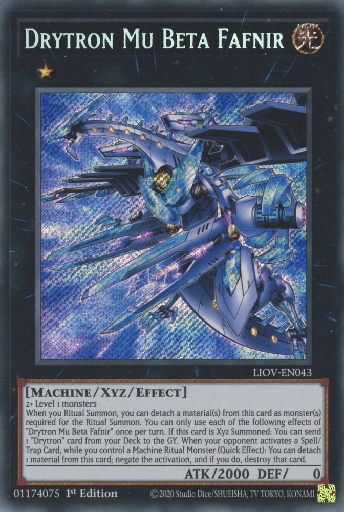 Drytron Mu Beta Fafnir - LIOV-EN043 - Secret Rare - 1st Edition
