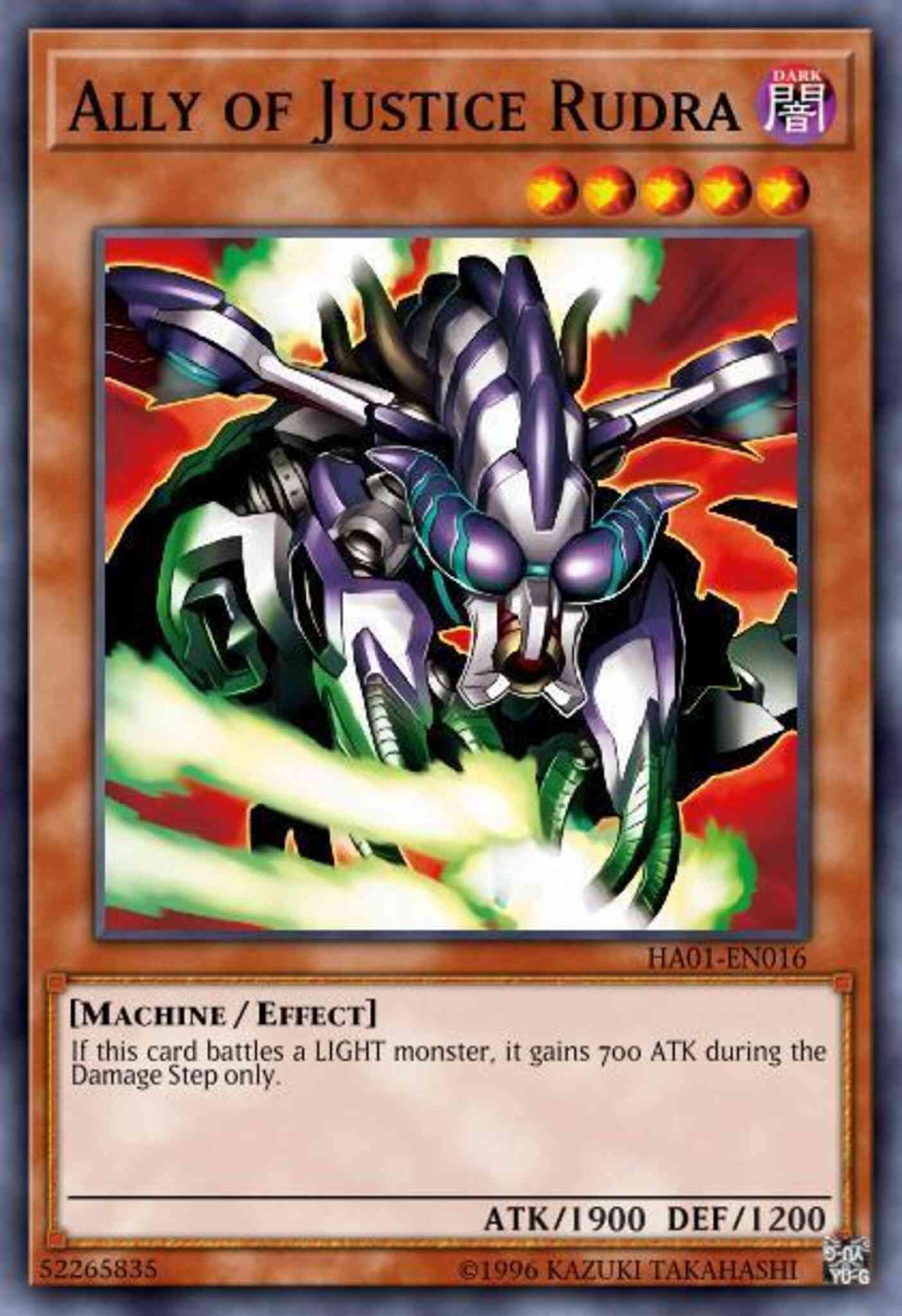 Ally of Justice Rudra - DT01-EN025 - Duel Terminal Normal Parallel Rare - Duel Terminal