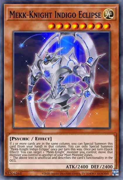 Mekk-Knight Indigo Eclipse - EXFO-EN019 - Super Rare - 1st Edition