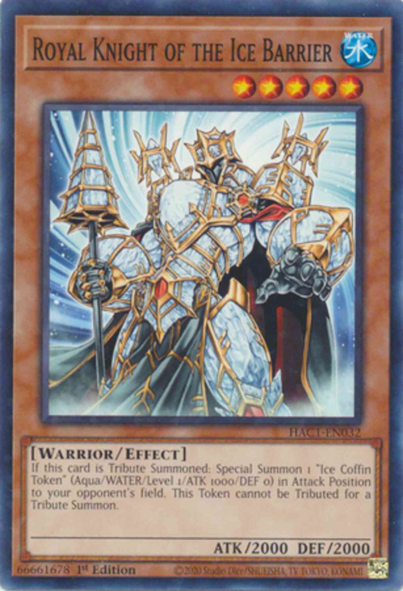 Royal Knight of the Ice Barrier - HAC1-EN032 - Duel Terminal Normal Parallel Rare - 1st Edition