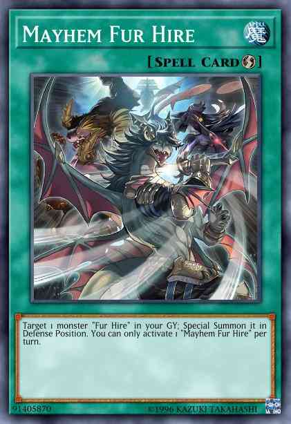 Mayhem Fur Hire - MP19-EN255 - Common - 1st Edition