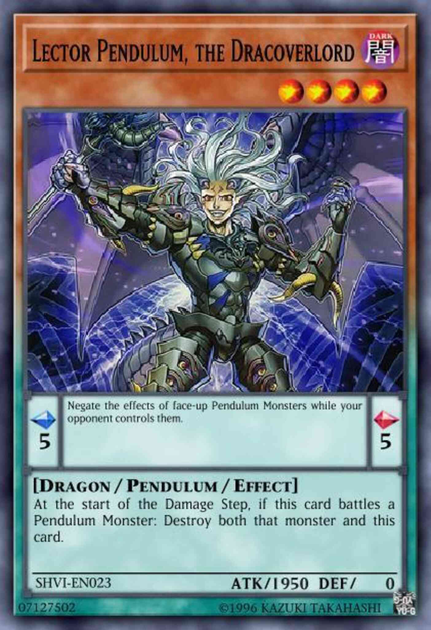Lector Pendulum, the Dracoverlord - PEVO-EN060 - Super Rare - 1st Edition