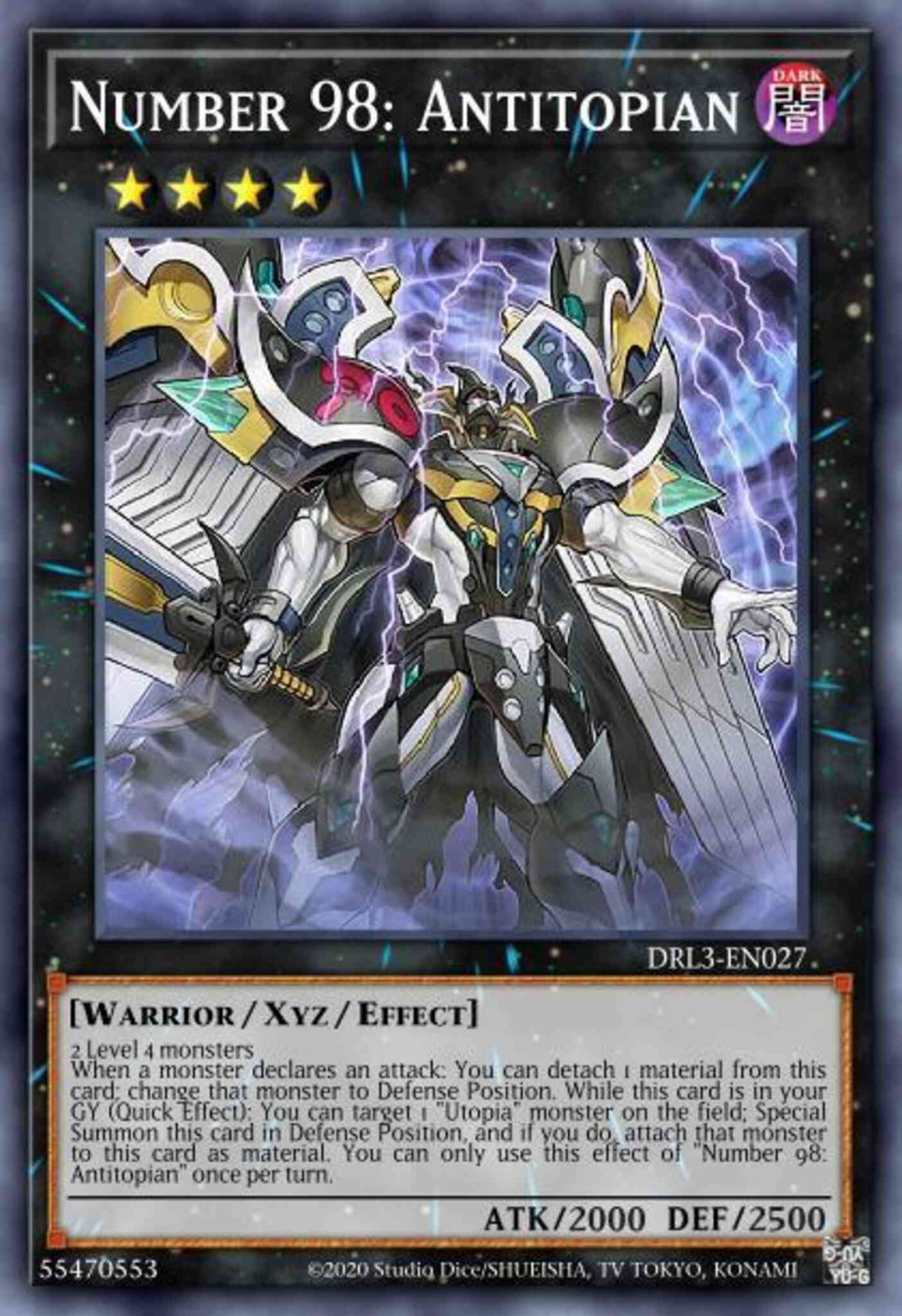 Number 98: Antitopian - DRL3-EN027 - Secret Rare - 1st Edition