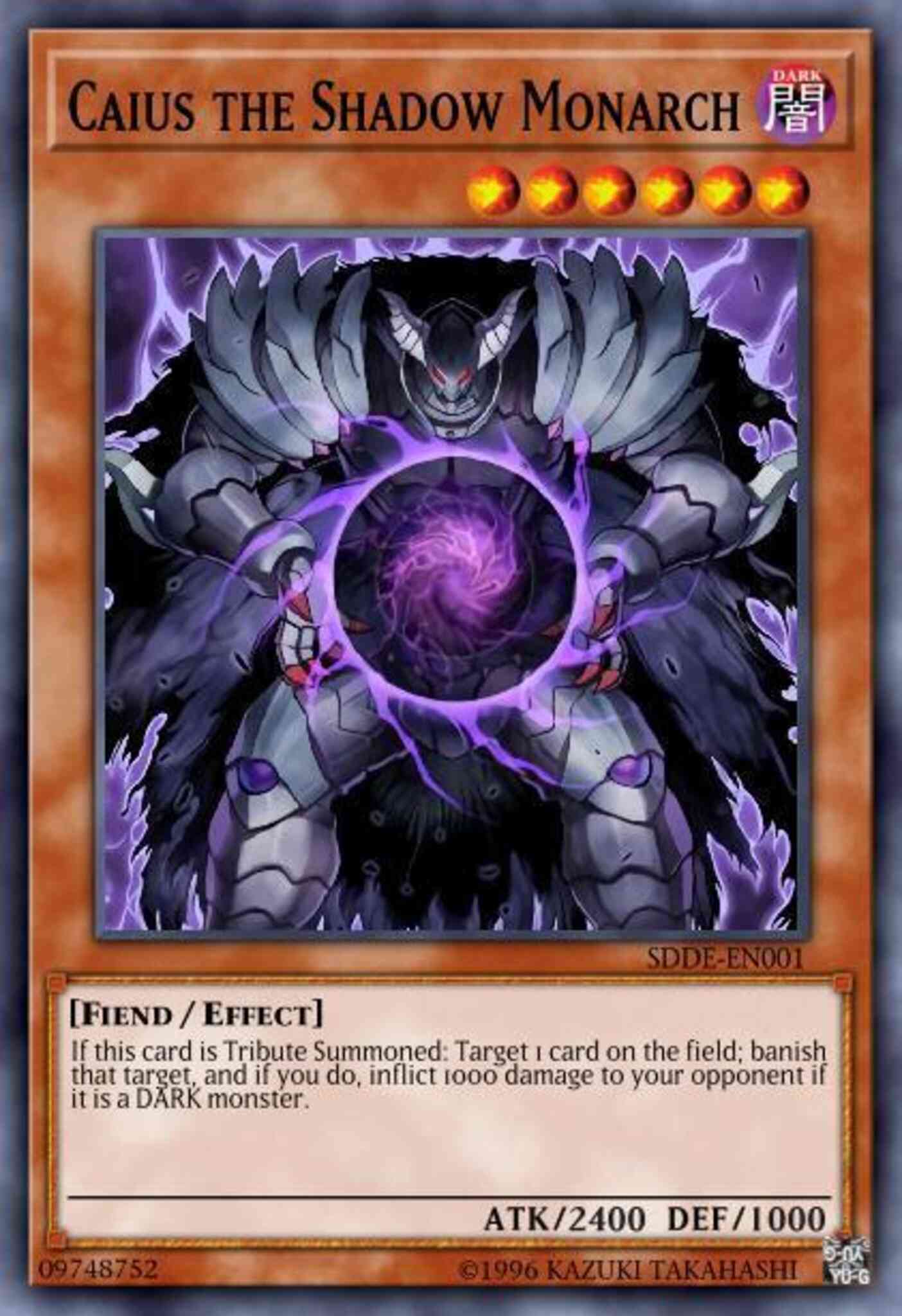 Caius the Shadow Monarch - SDDE-EN001 - Ultra Rare - 1st Edition