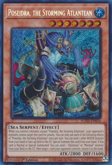 Poseidra, the Storming Atlantean - SUDA-EN016 - Secret Rare - 1st Edition