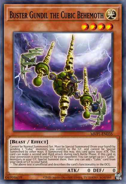 Buster Gundil the Cubic Behemoth - MVP1-ENS35 - Secret Rare - 1st Edition