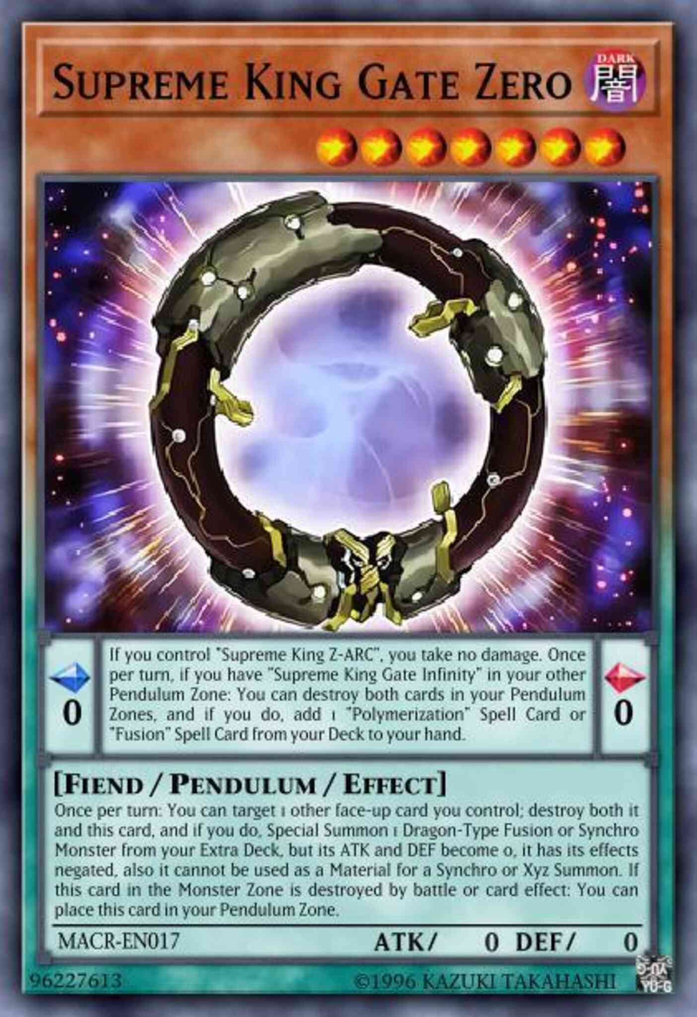 Supreme King Gate Zero - MACR-EN017 - Super Rare - Unlimited