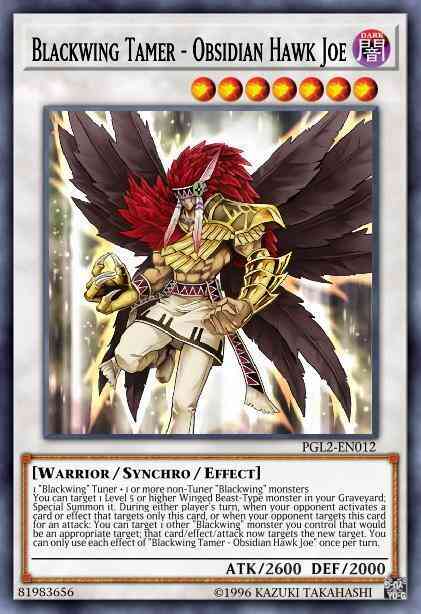 Blackwing Tamer - Obsidian Hawk Joe - PGL2-EN012 - Gold Secret Rare - Unlimited