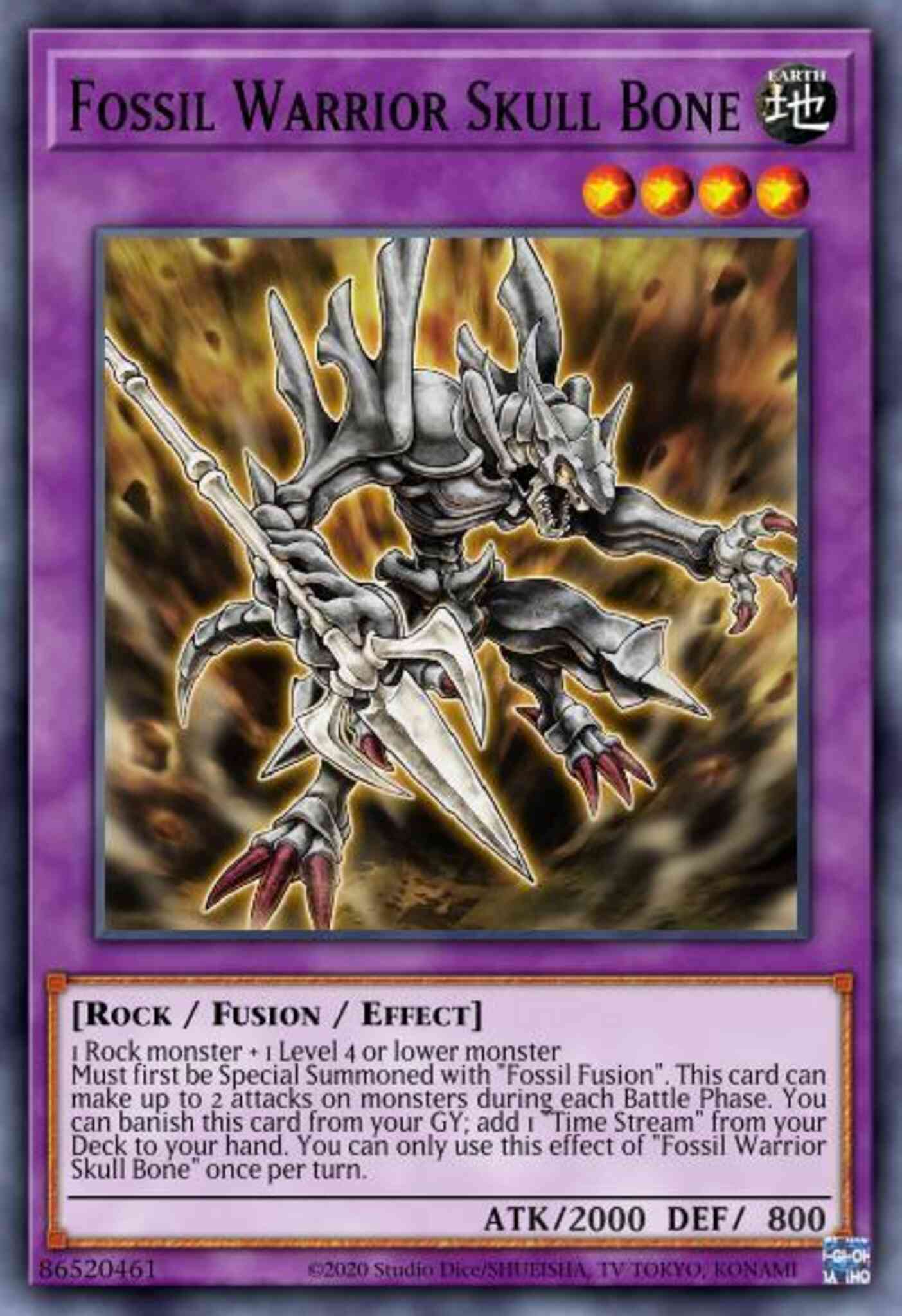 Fossil Warrior Skull Bone - BLAR-EN008 - Secret Rare - 1st Edition