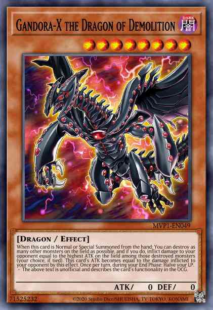 Gandora-X the Dragon of Demolition - MVP1-ENG49 - Gold Rare - 1st Edition