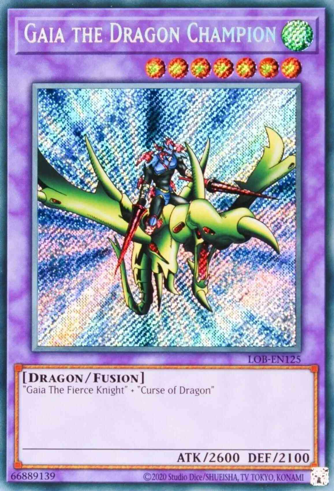 Gaia the Dragon Champion - 25th Anniversary - LOB-EN125 - Secret Rare - Unlimited