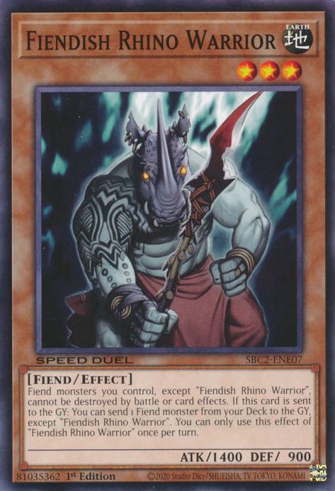 Fiendish Rhino Warrior - SBC2-ENE07 - Common - 1st Edition