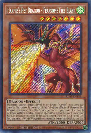 Harpie's Pet Dragon - Fearsome Fire Blast - LDS3-EN138 - Secret Rare - Limited