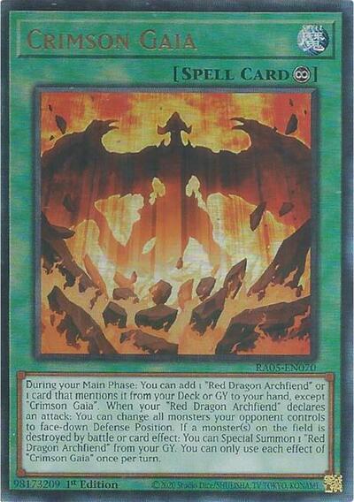 Crimson Gaia - RA05-EN070 - Ultimate Rare - 1st Edition