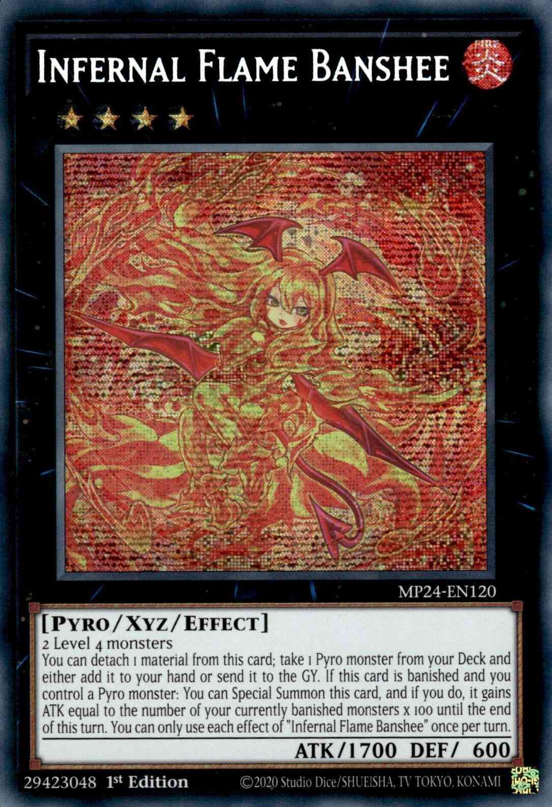 Infernal Flame Banshee - MP24-EN120 - Prismatic Secret Rare - 1st Edition