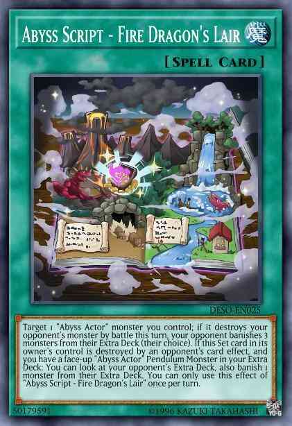 Abyss Script - Fire Dragon's Lair - DESO-EN025 - Super Rare - 1st Edition