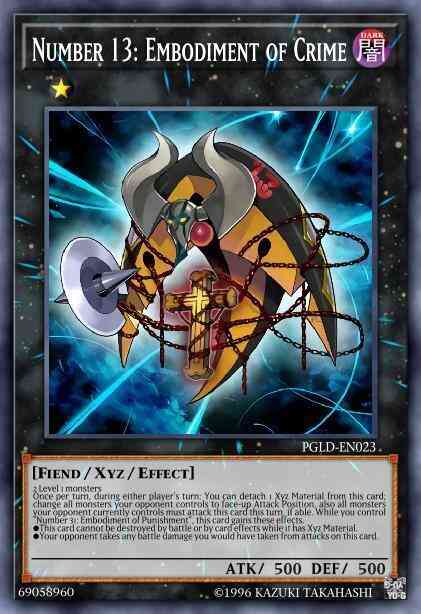 Number 13: Embodiment of Crime - PGLD-EN023 - Gold Secret Rare - Unlimited