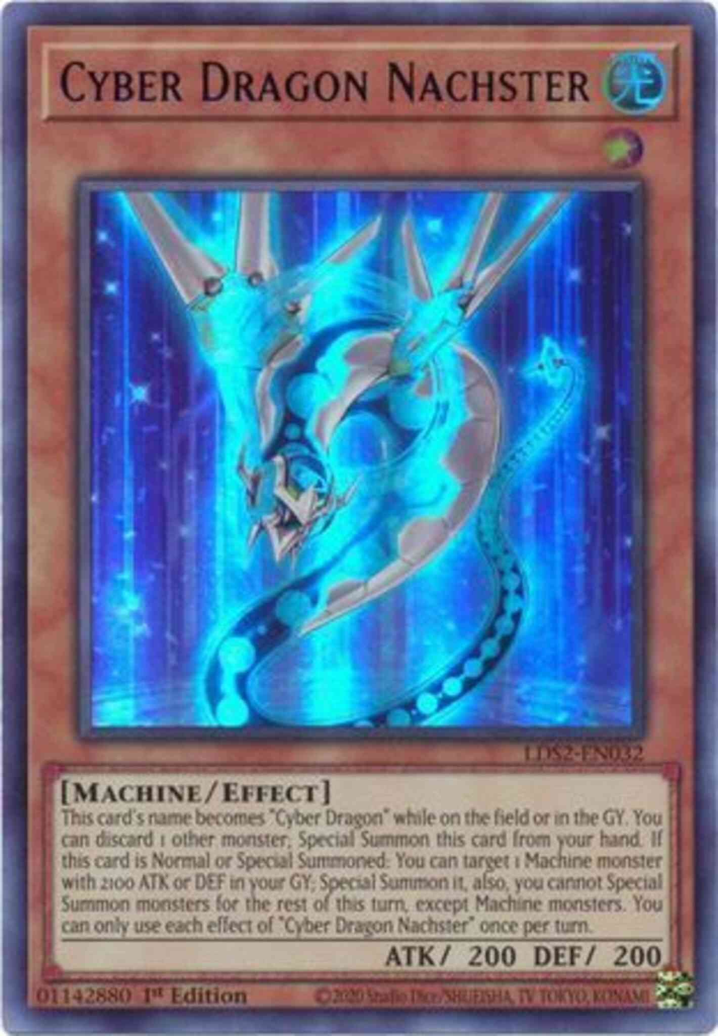 Cyber Dragon Nachster (Blue) - LDS2-EN032 - Ultra Rare - 1st Edition