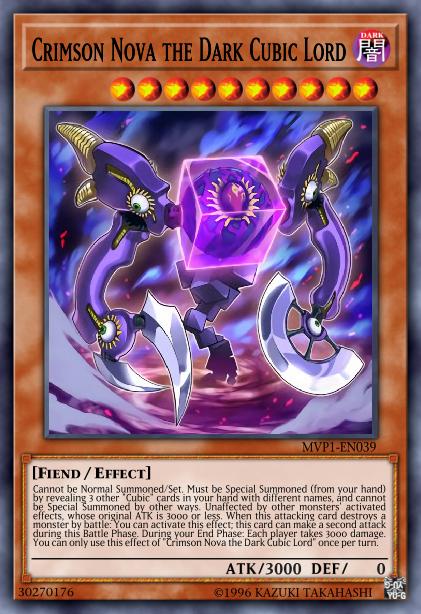 Crimson Nova the Dark Cubic Lord - MVP1-ENG39 - Gold Rare - 1st Edition