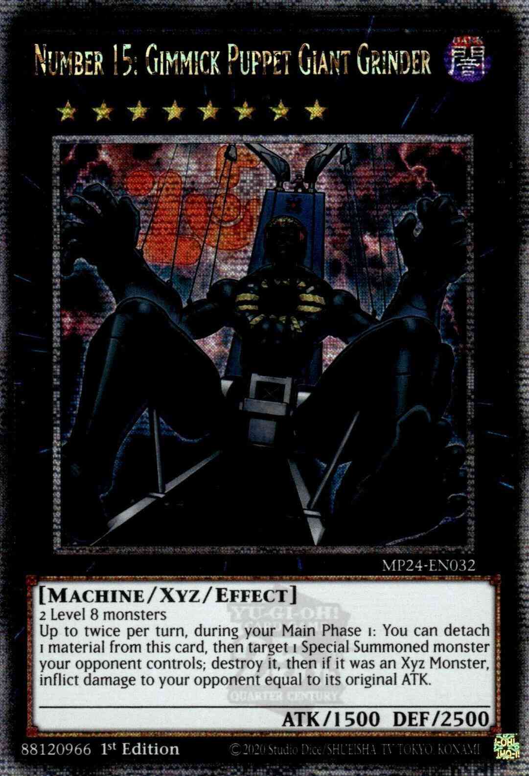 Number 15: Gimmick Puppet Giant Grinder - MP24-EN032 - Quarter Century Secret Rare - 1st Edition