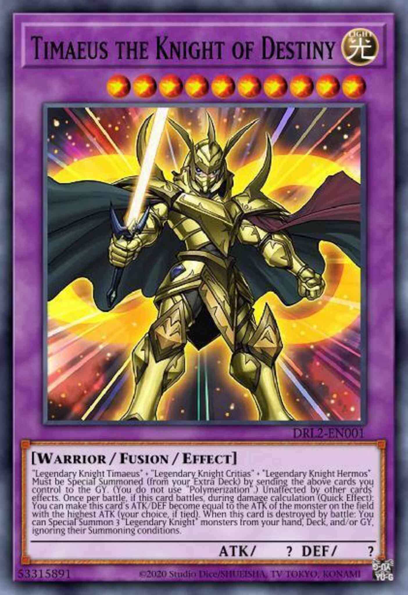 Timaeus the Knight of Destiny (Purple) - DLCS-EN054 - Ultra Rare - 1st Edition