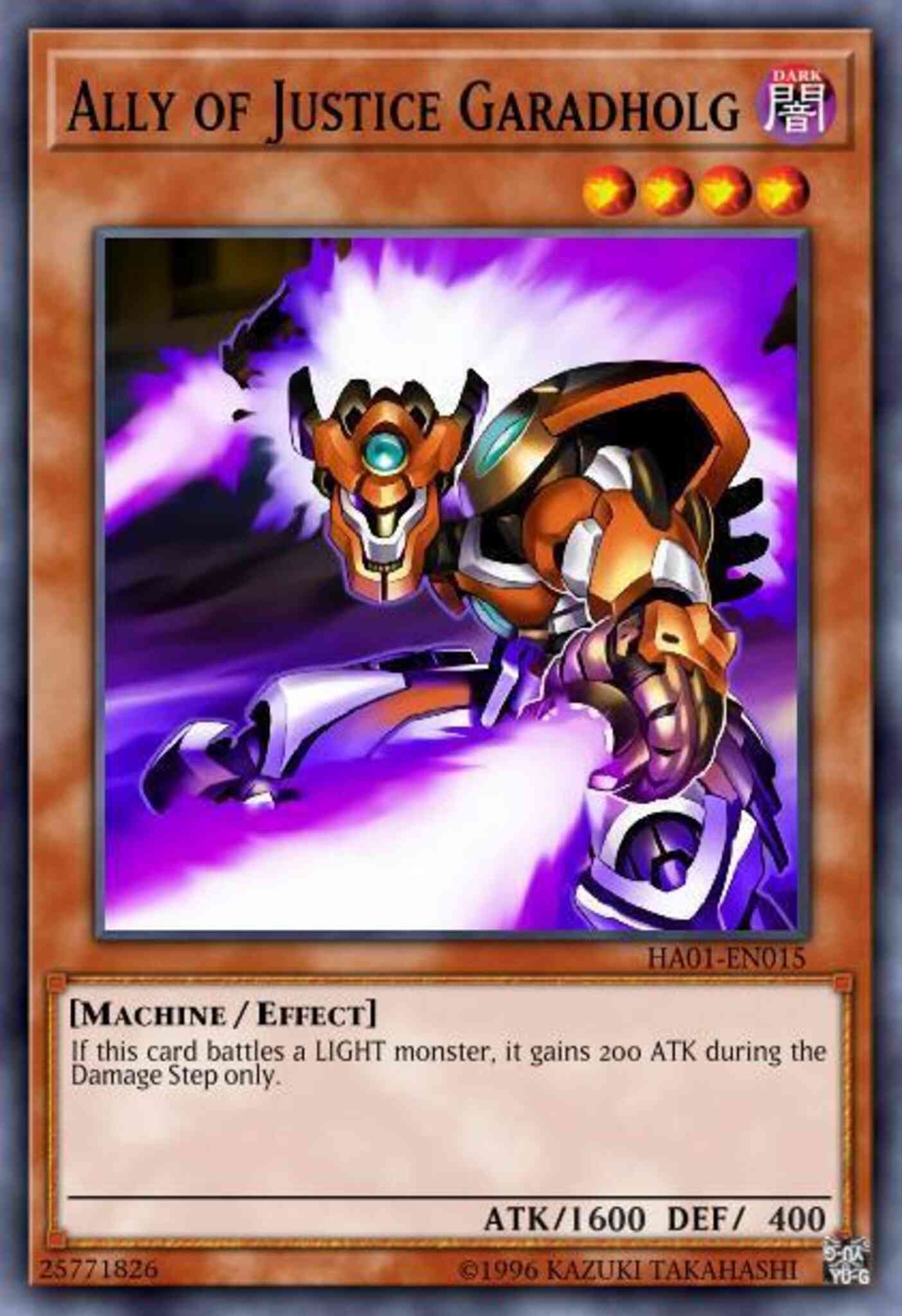 Ally of Justice Garadholg - DT01-EN024 - Duel Terminal Normal Parallel Rare - Duel Terminal