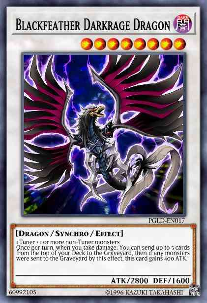 Blackfeather Darkrage Dragon - PGLD-EN017 - Gold Secret Rare - 1st Edition