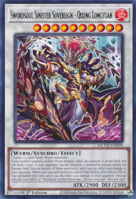 Swordsoul Sinister Sovereign - Qixing Longyuan - MZTM-EN090 - Rare - 1st Edition
