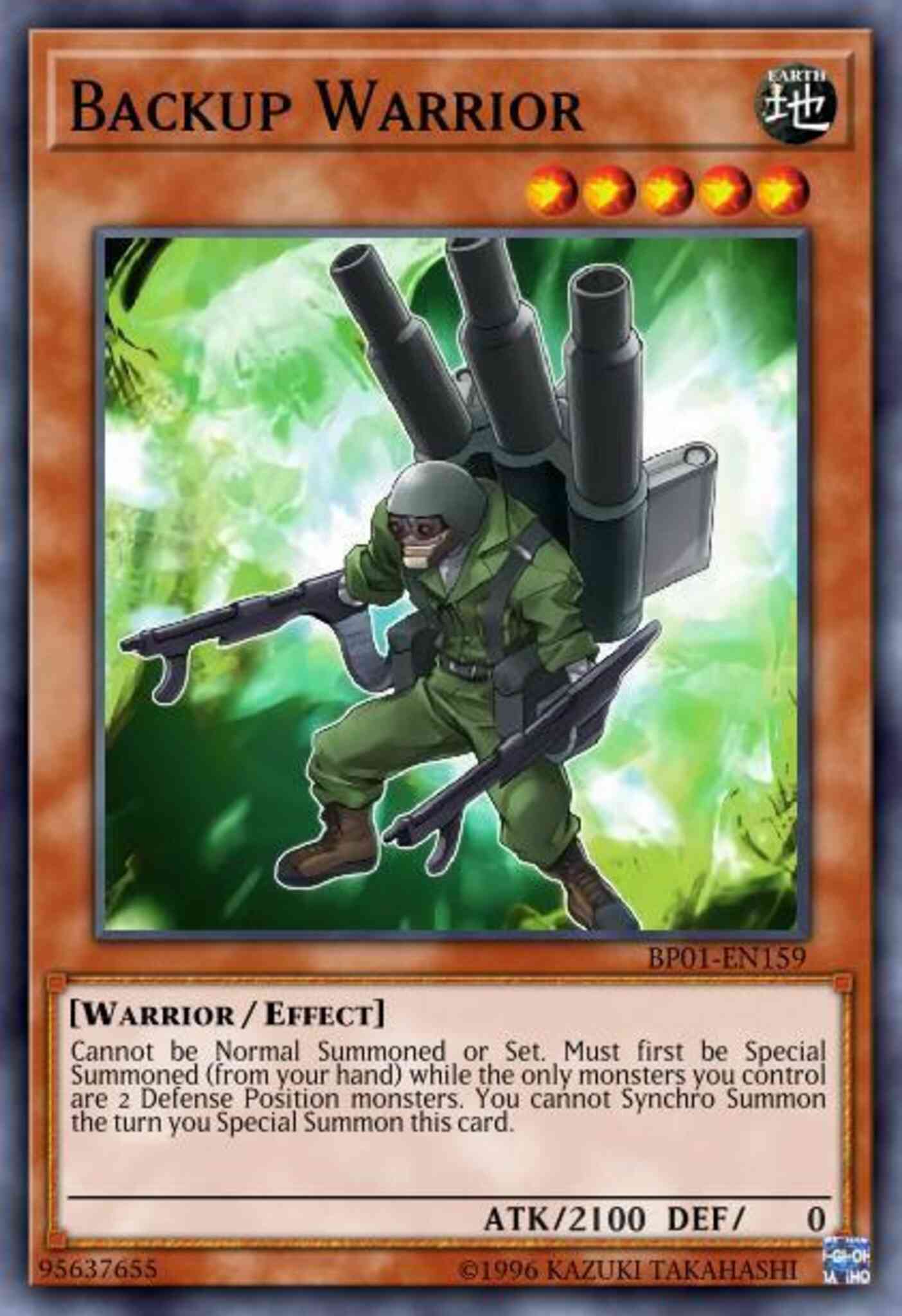 Backup Warrior - BP01-EN159 - Starfoil Rare - 1st Edition