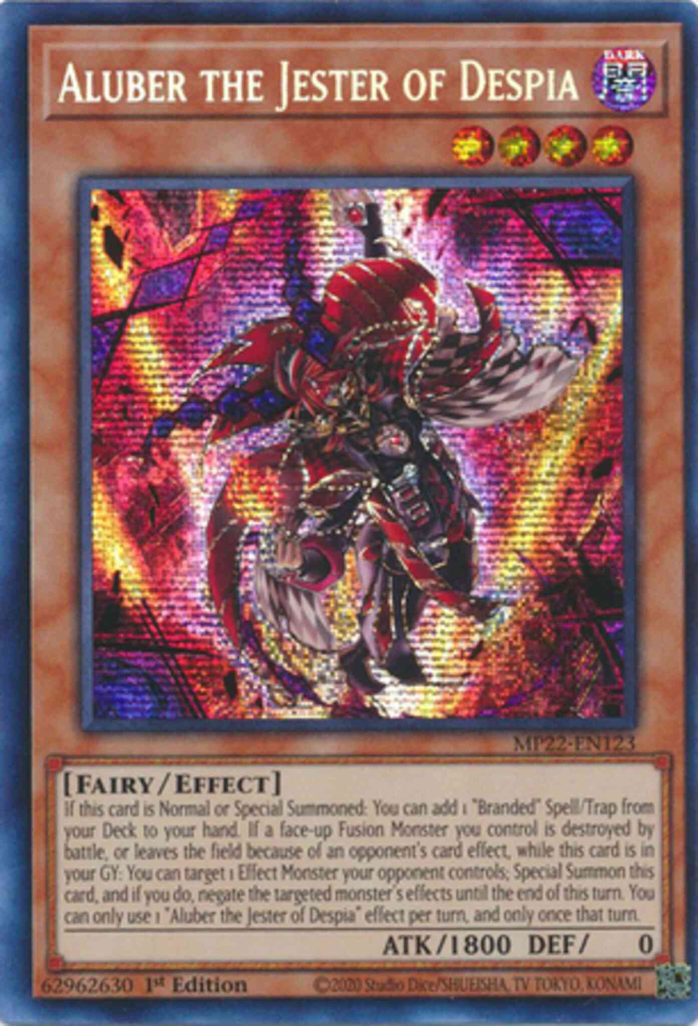 Aluber the Jester of Despia - MP22-EN123 - Prismatic Secret Rare - 1st Edition