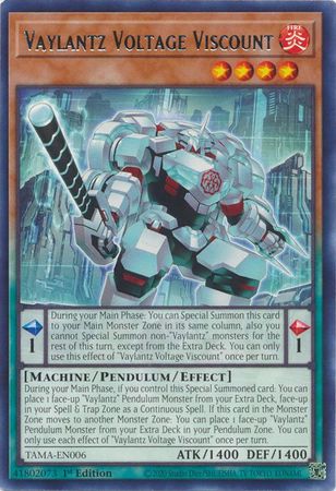 Vaylantz Voltage Viscount - TAMA-EN006 - Rare - 1st Edition