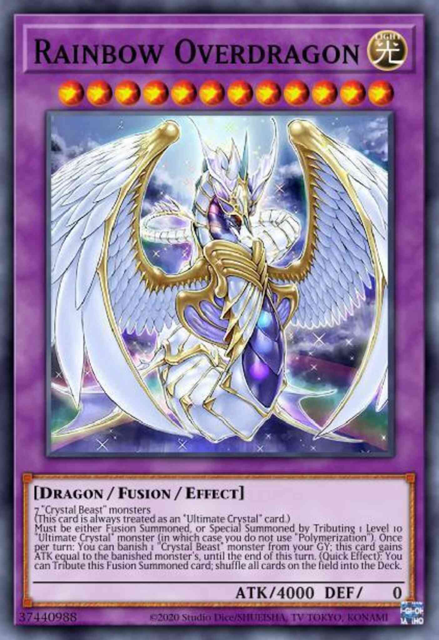Rainbow Overdragon - LED2-EN037 - Super Rare - 1st Edition