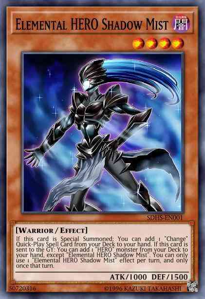 Elemental HERO Shadow Mist - SDHS-EN001 - Super Rare - 1st Edition