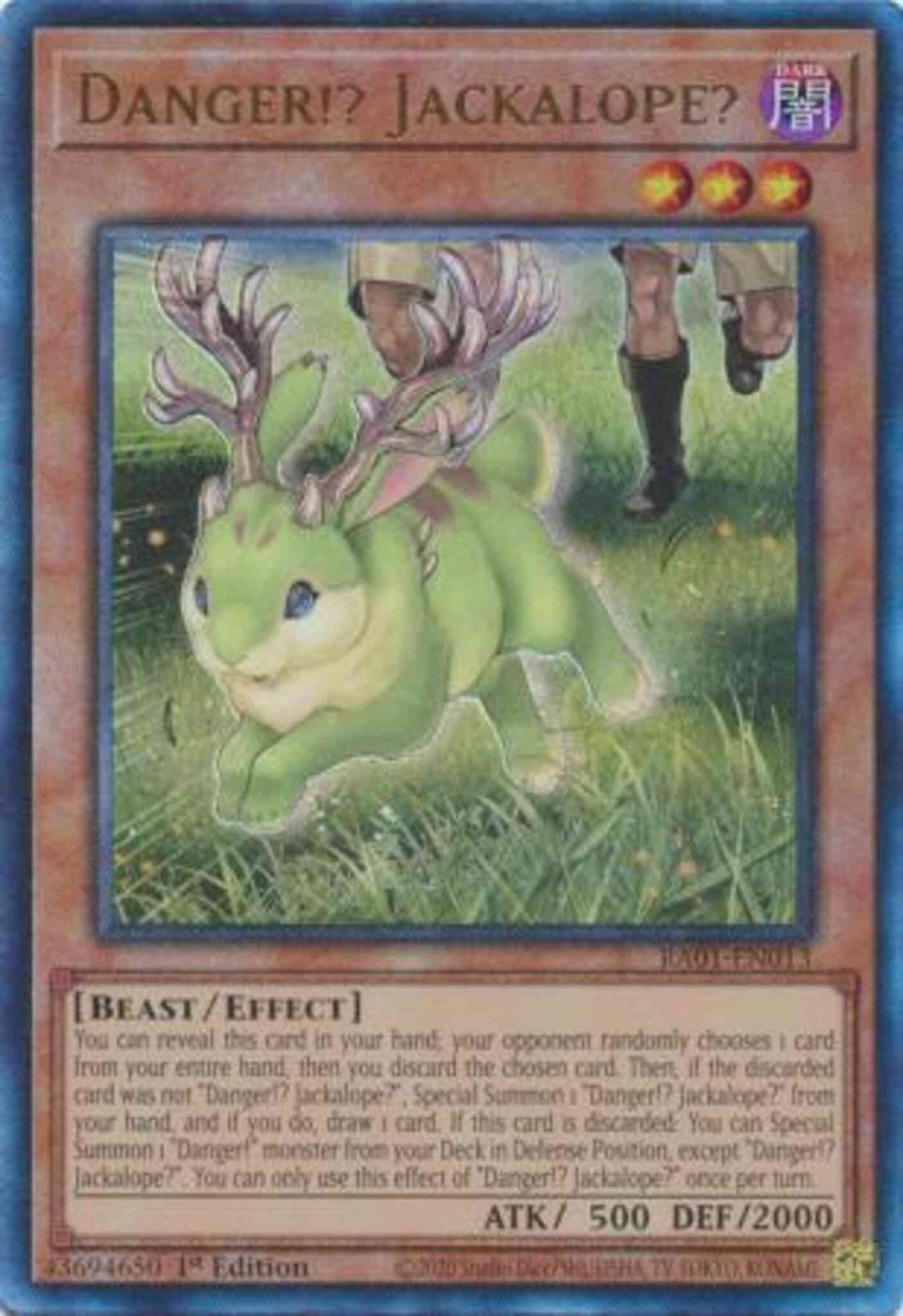 Danger!? Jackalope? - RA01-EN013 - Prismatic Ultimate Rare - 1st Edition