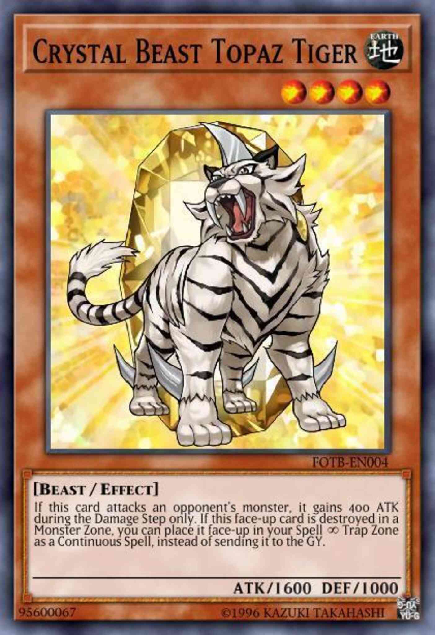 Crystal Beast Topaz Tiger - RYMP-EN043 - Super Rare - Unlimited