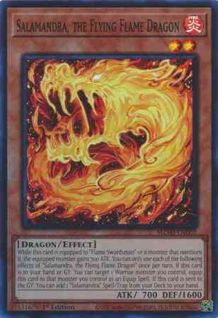 Salamandra, the Flying Flame Dragon - MZMI-EN002 - Super Rare - 1st Edition