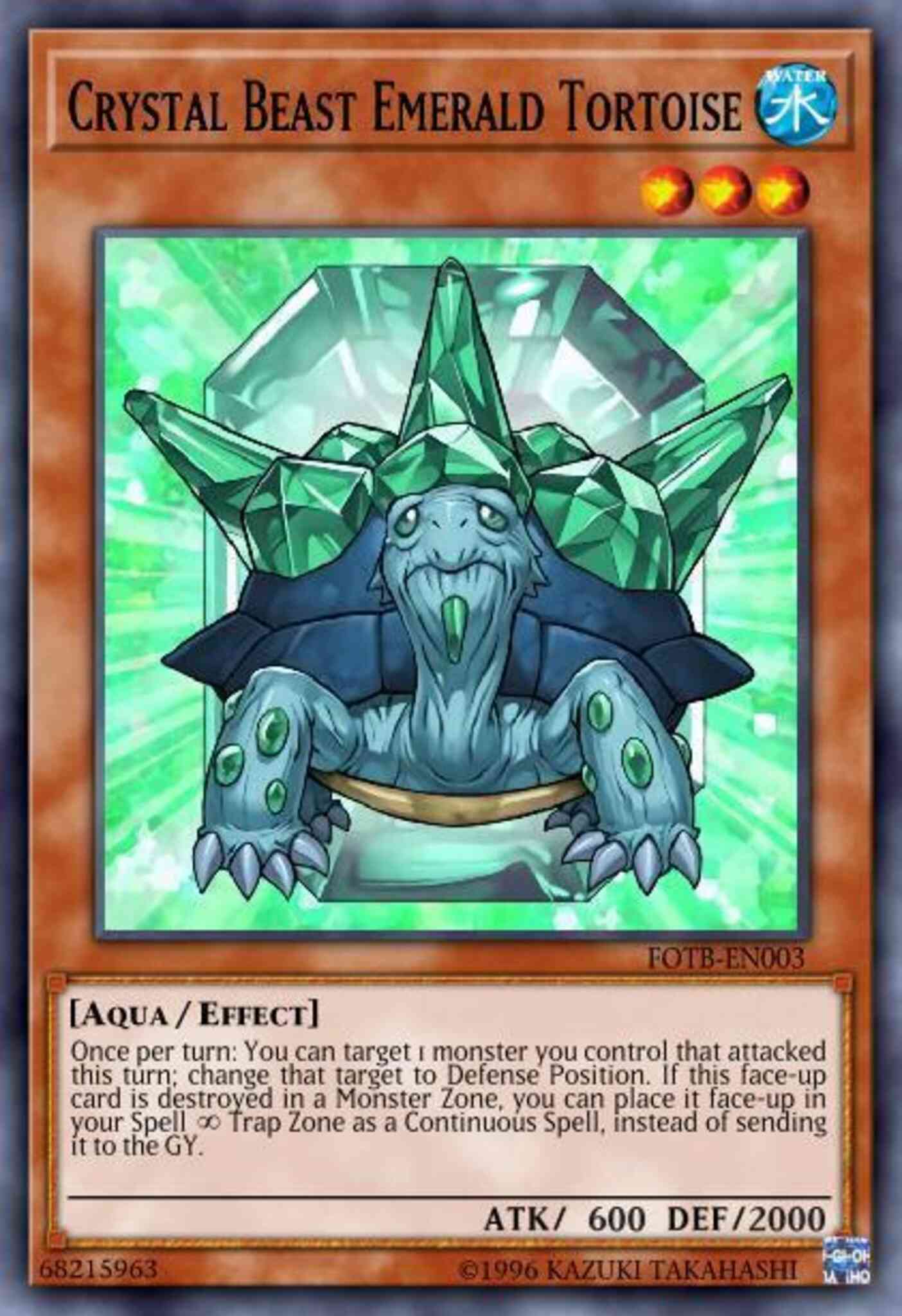 Crystal Beast Emerald Tortoise - DP07-EN003 - Common - Unlimited
