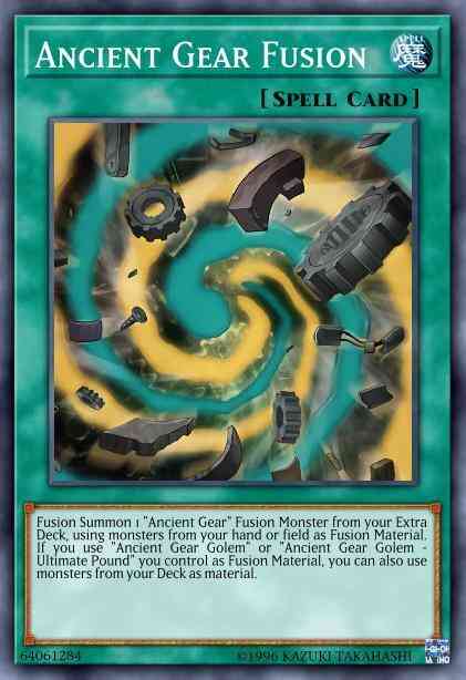 Ancient Gear Fusion - LED2-EN032 - Ultra Rare - 1st Edition