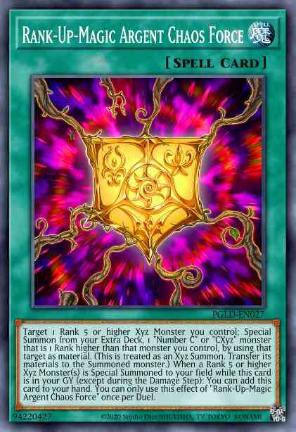 Rank-Up-Magic Argent Chaos Force - PGLD-EN027 - Gold Secret Rare - 1st Edition