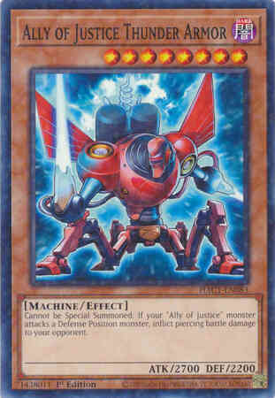Ally of Justice Thunder Armor - HAC1-EN083 - Duel Terminal Normal Parallel Rare - 1st Edition
