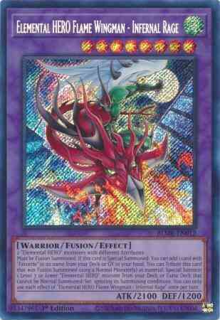 Elemental HERO Flame Wingman - Infernal Rage - BLMR-EN012 - Secret Rare - 1st Edition