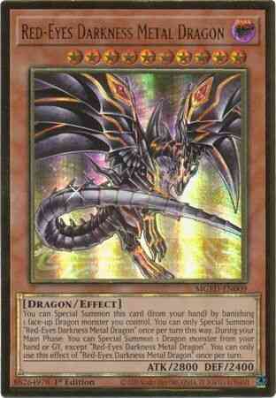 Red-Eyes Darkness Metal Dragon - Alternate Art - MGED-EN009 - Premium Gold Rare - 1st Edition