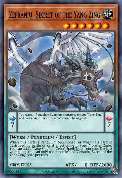 Zefraniu, Secret of the Yang Zing - CROS-EN025 - Rare - Unlimited