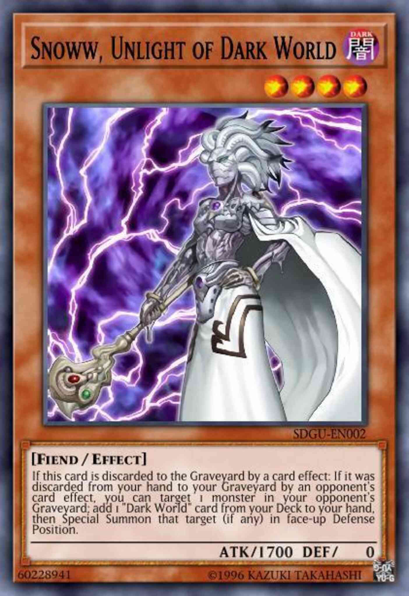 Snoww, Unlight of Dark World - SDGU-EN002 - Super Rare - 1st Edition
