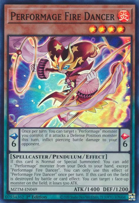 Performage Fire Dancer - MZTM-EN049 - Super Rare - 1st Edition
