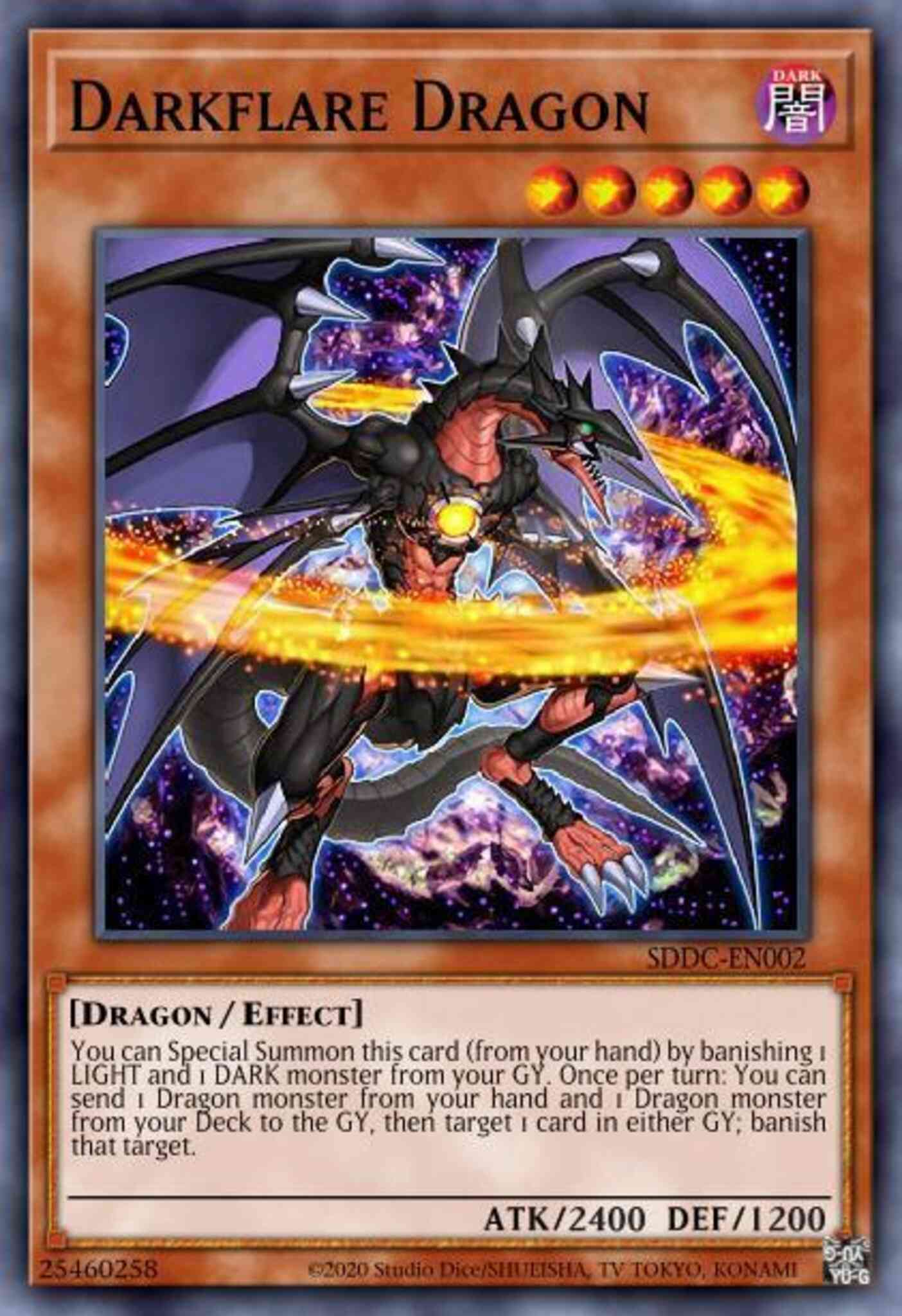 Darkflare Dragon - SDDC-EN002 - Ultra Rare - 1st Edition