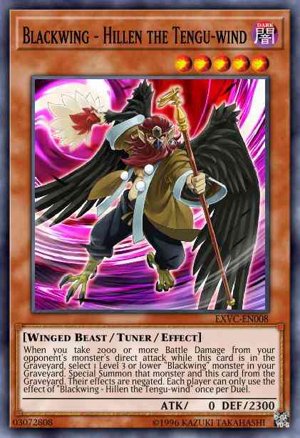 Blackwing - Hillen the Tengu-wind - EXVC-EN008 - Super Rare - 1st Edition